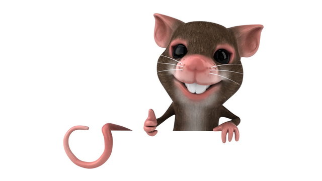 Souris et panneau blanc