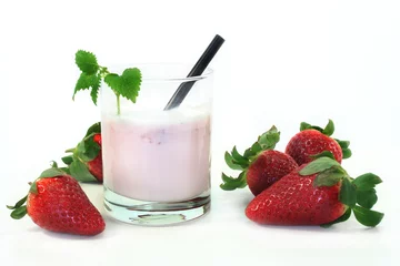 Foto auf Acrylglas Milchshake Erdbeershake