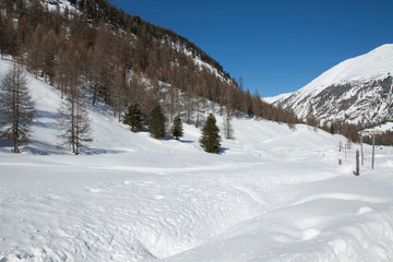 Fototapeta premium Winter Mountain Panorama on Alps
