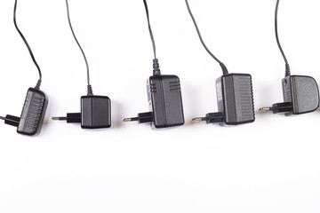 A cell phone charger isolated on white background