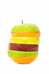 frutas mixtas con forma de manzana