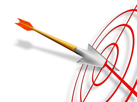 arrow stuck into red terget