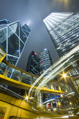Hong Kong at night with highrise buildings - 21095626