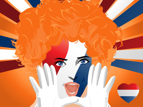 netherlandish fan with face paint encourage and scream