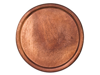 Circle wooden board isolated
