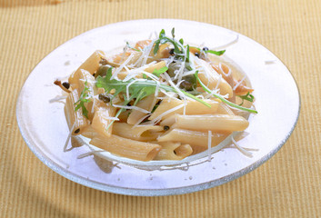 Penne with pickled peppercorns and capers