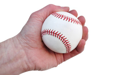 Player Holding a New Baseball