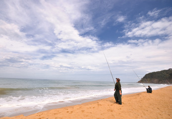 Un dia  en la playa de pesca