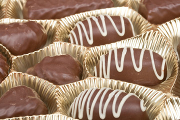 close-up set of chocolate