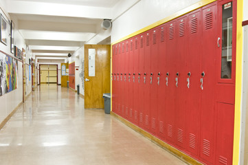 Empty School Hallway - Powered by Adobe