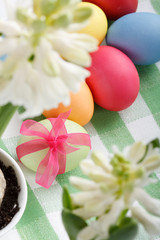 Colorful Easter Eggs with flowers.