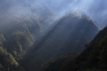 Obraz premium Sikkim Mountains in India in twillight