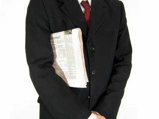 Man and newspaper