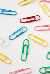 colorful paper clips of different colors