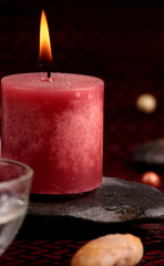 Bougie et galet ambiance relaxation