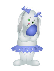 The girl-doe-rabbit with egg