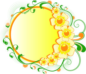 Obraz premium Colorful frame with flowers