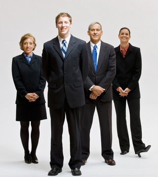Business people smiling