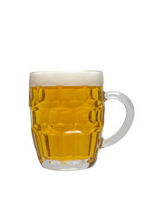 Beer mug full of lager beer