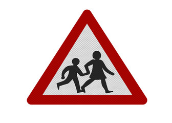 school crossing sign, isolated