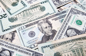 American dollars background / USD background texture