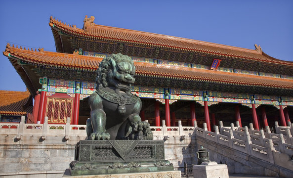 Dragon Bronze Statue Tai he Men Gate Gugong Forbidden City Palac