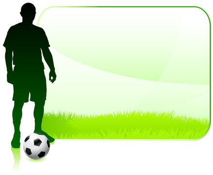 Soccer Player on Green Nature Frame