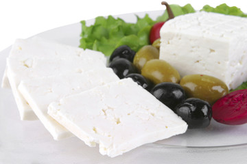 goat greek cheese on dish