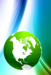 Globe on Abstract Color Background