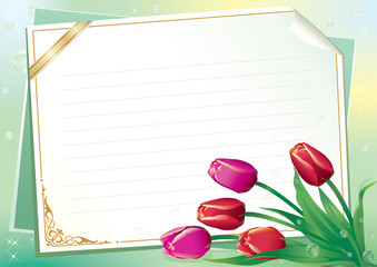 Blank paper with floral ornament