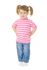 Standing funny little girl