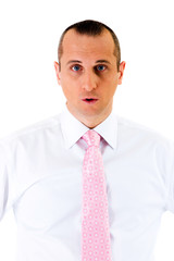 homme d'affaire surpris par ce qu'il voit