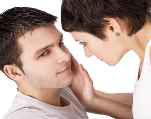 Brightly picture of the young handsome couple