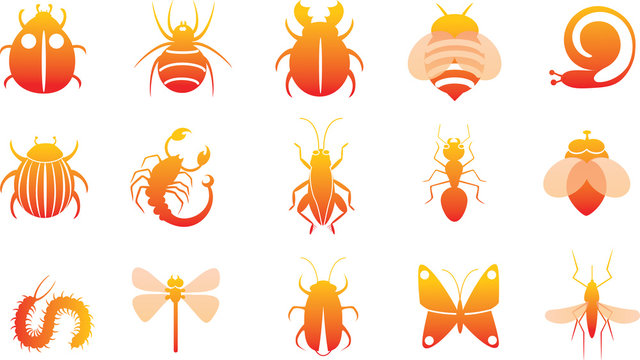 icons set of insects