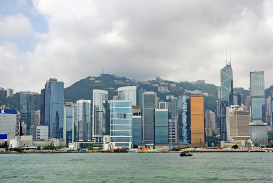 China, Hong Kong waterfront buildings