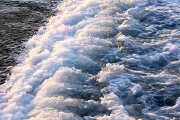 Wave on the sea in the morning