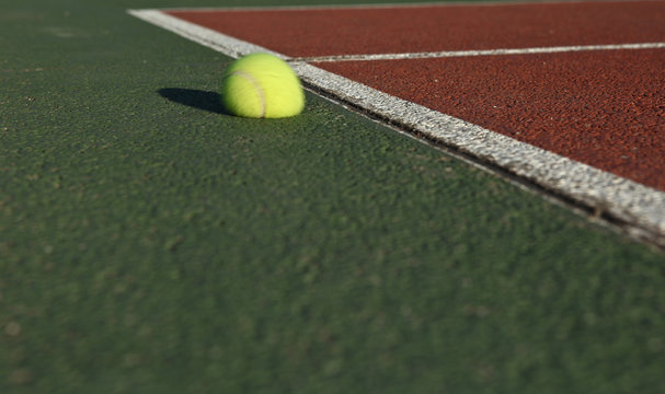 The Impact - Tennis Ball Bouncing Off The Tennis Court