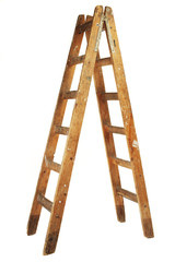 used wooden ladder - obrazy, fototapety, plakaty