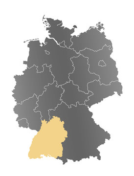 Deutschlandkarte Baden-W&uuml;rttemberg
