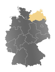 Deutschlandkarte Mecklenburg-Vorpommern