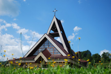 Modern church in Pewel Wielka,Poland.