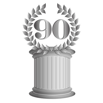90-Lorbeerkranz auf S&auml;ule
