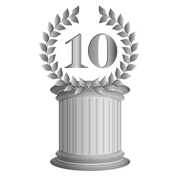 10-Lorbeerkranz auf S&auml;ule