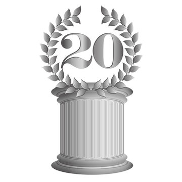 20-Lorbeerkranz auf S&auml;ule