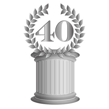 40-Lorbeerkranz auf S&auml;ule