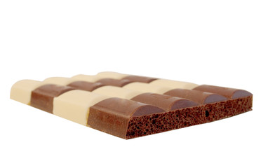 Black and white porous chocolate