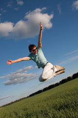Young man jumping