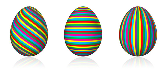 Colorful stripped easter eggs