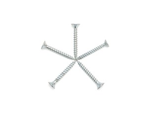 Five-pointed star made of screws isolated