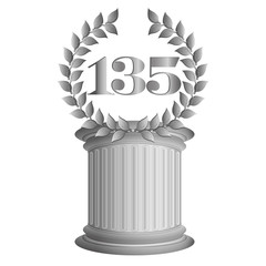 100-Lorbeerkranz auf Säule
